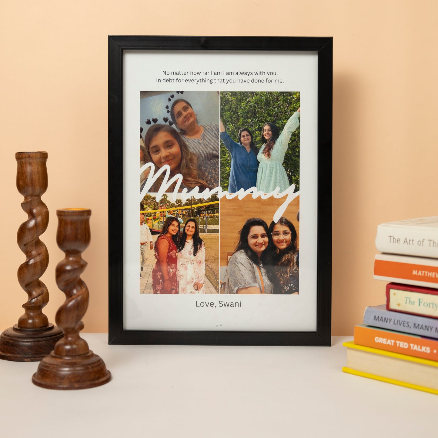 Custom Mom Photo Collage Frame with Heartfelt Message – Personalized Gift