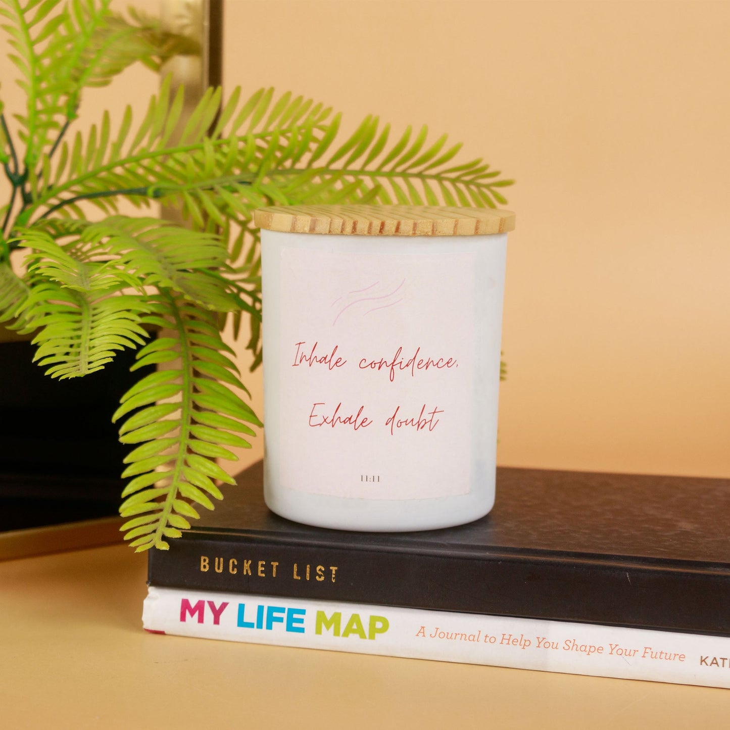 Inhale confidence, Exhale doubt - White Luxury Candle