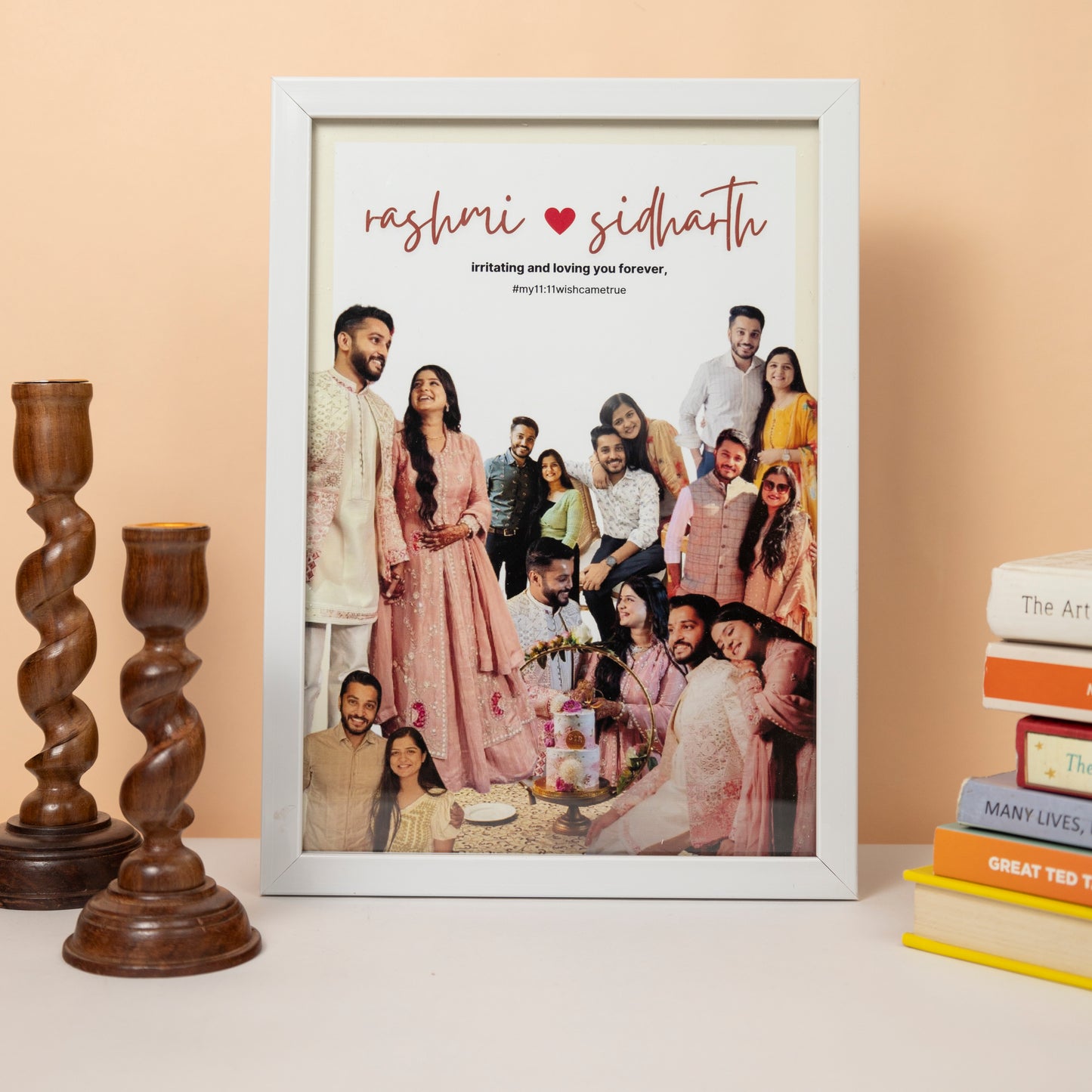 Personalised Couple photo and message frame- my 11:11 wish came true