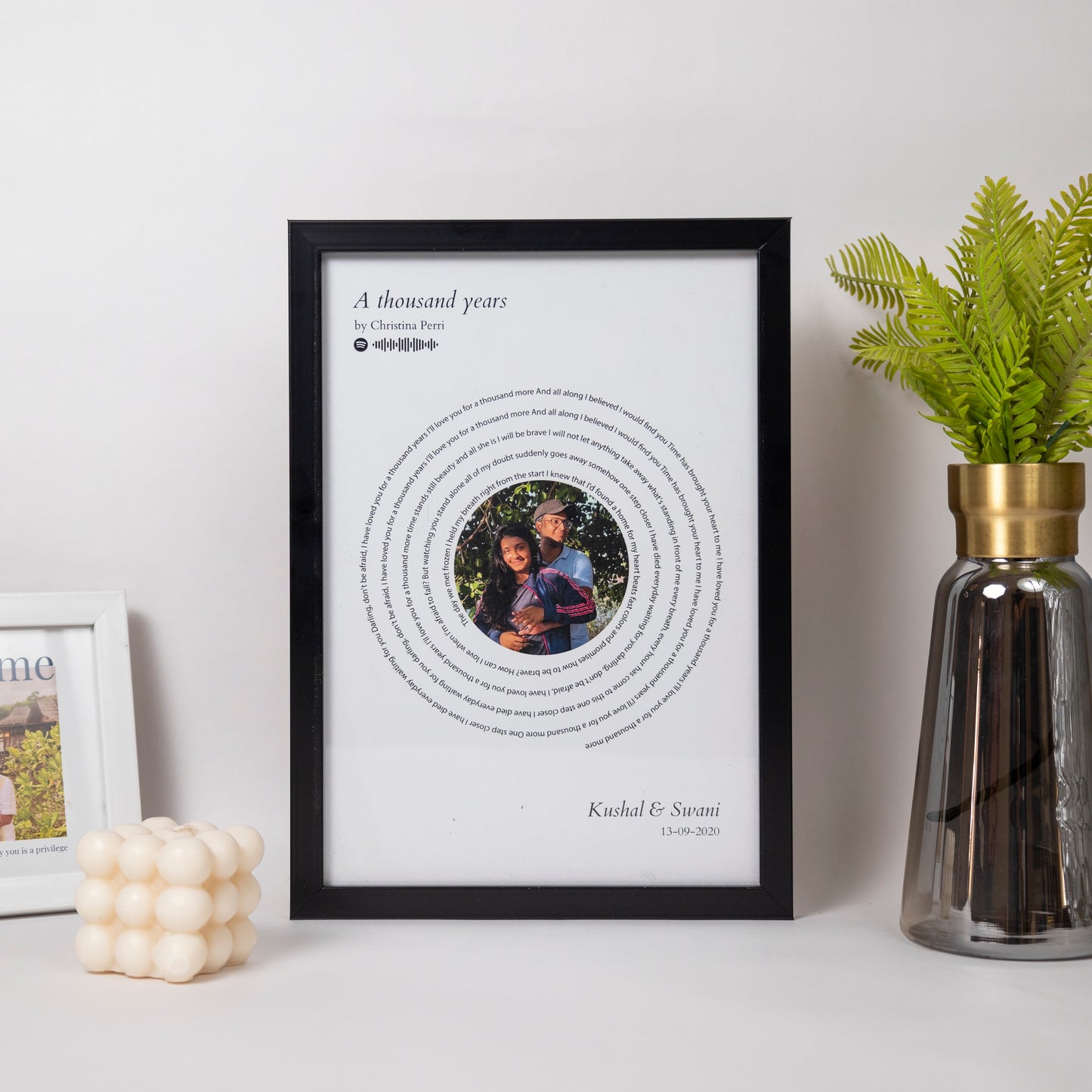Personalised Song Lyrics Frame- A Thousand Years by Christina perri