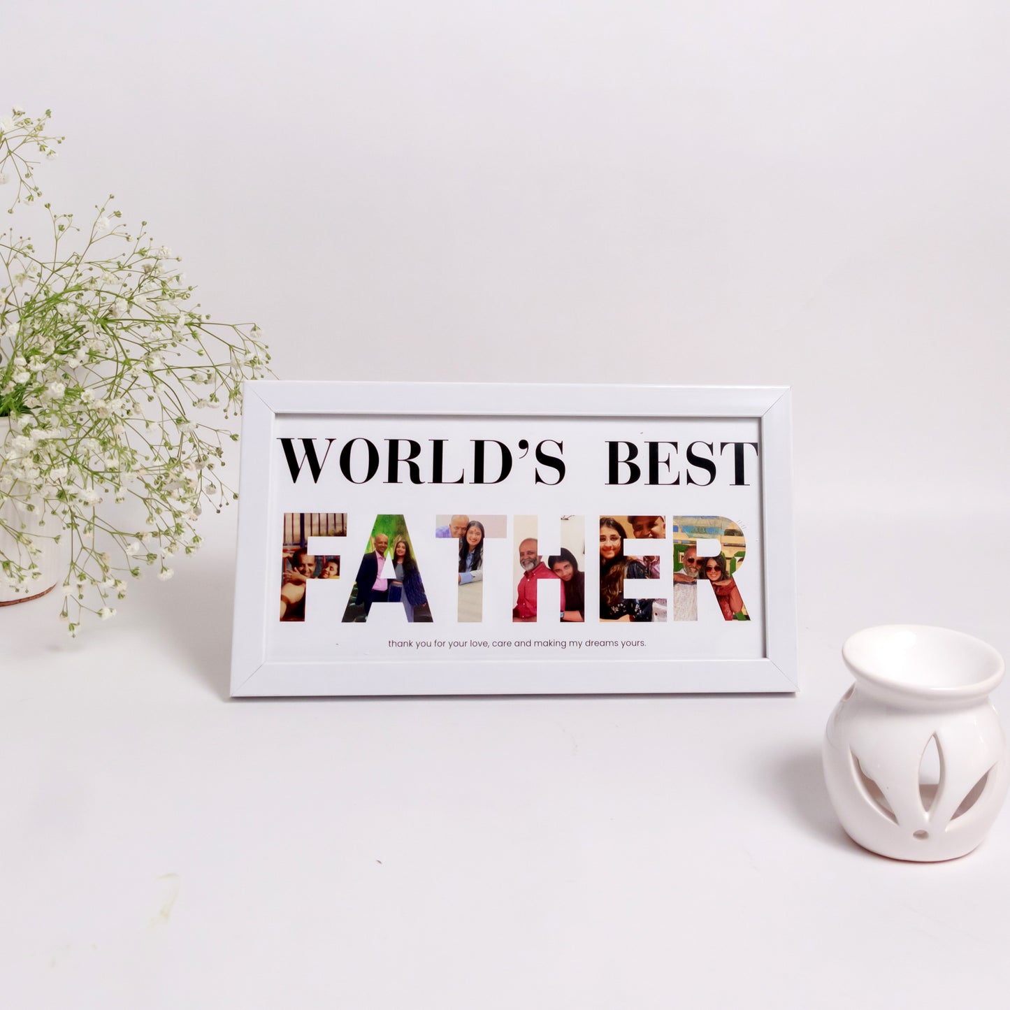 Personalised 'World’s Best Father' Photo Collage Frame – Thoughtful Gift for Dad