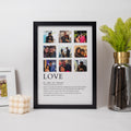 Love Definition-  Personalised Photo Collage Frame