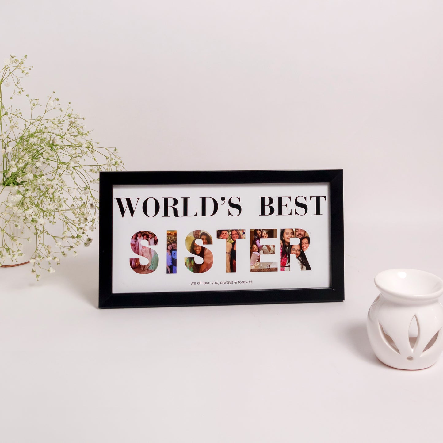 Personalised 'World’s Best Sister' Photo Collage Frame – Thoughtful Gift for Sister