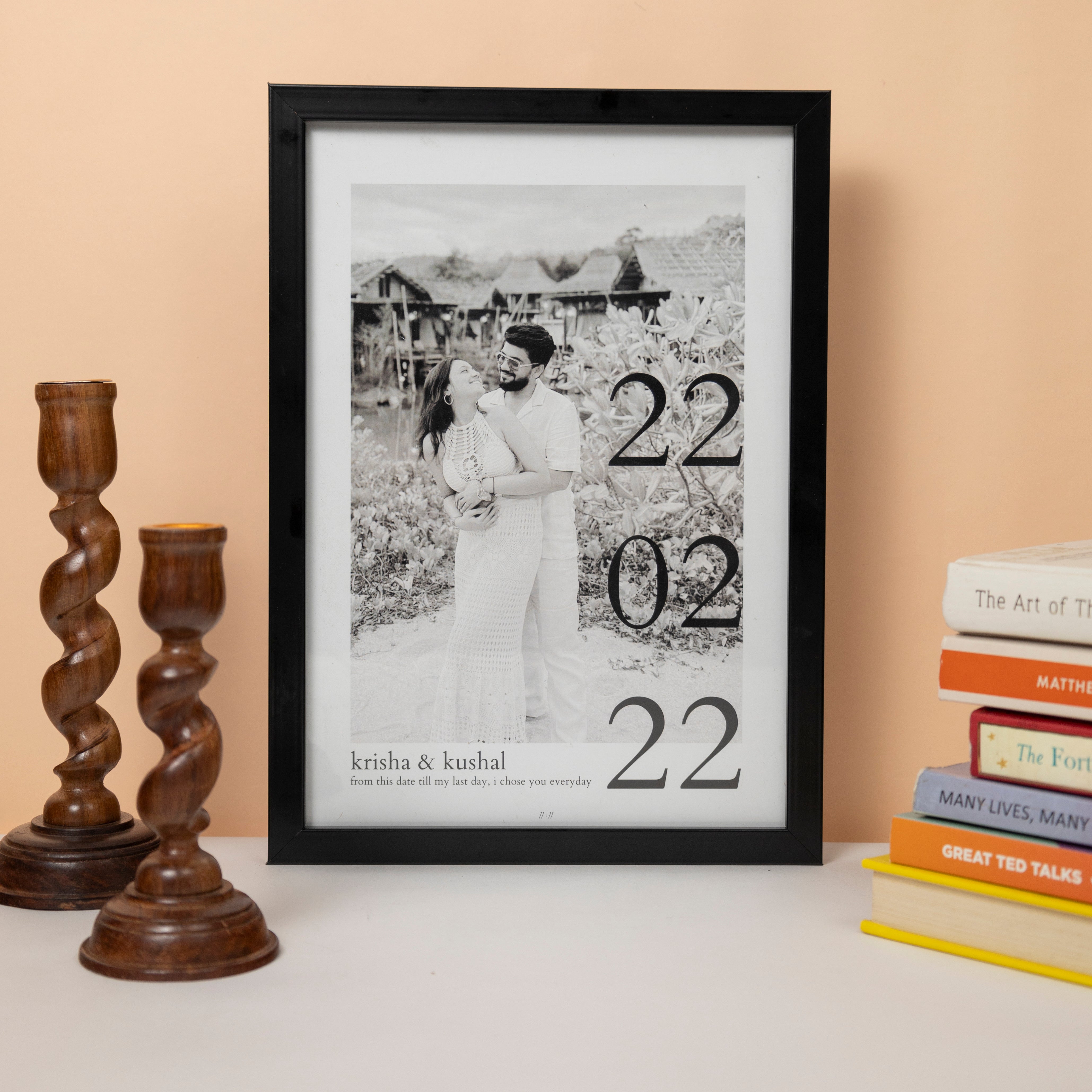 First Date Photo Frame Personalized Wedding Date Photo Frame – Custom Anniversary Keepsake fo ...