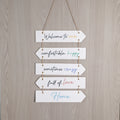 Wooden Hanging Home Sign – Welcome to Our Cozy, Happy, Crazy, Love-Filled Home